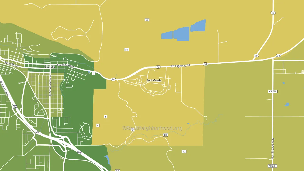 57741, SD block-group voter-turnout map