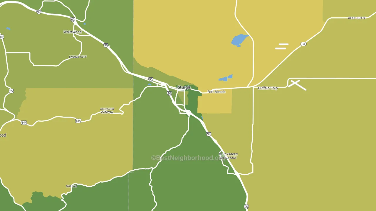 57785, SD block-group voter-turnout map