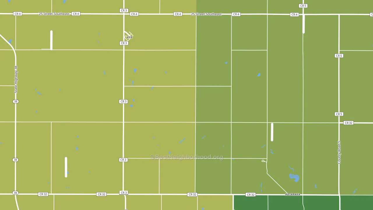 58007, ND block-group voter-turnout map
