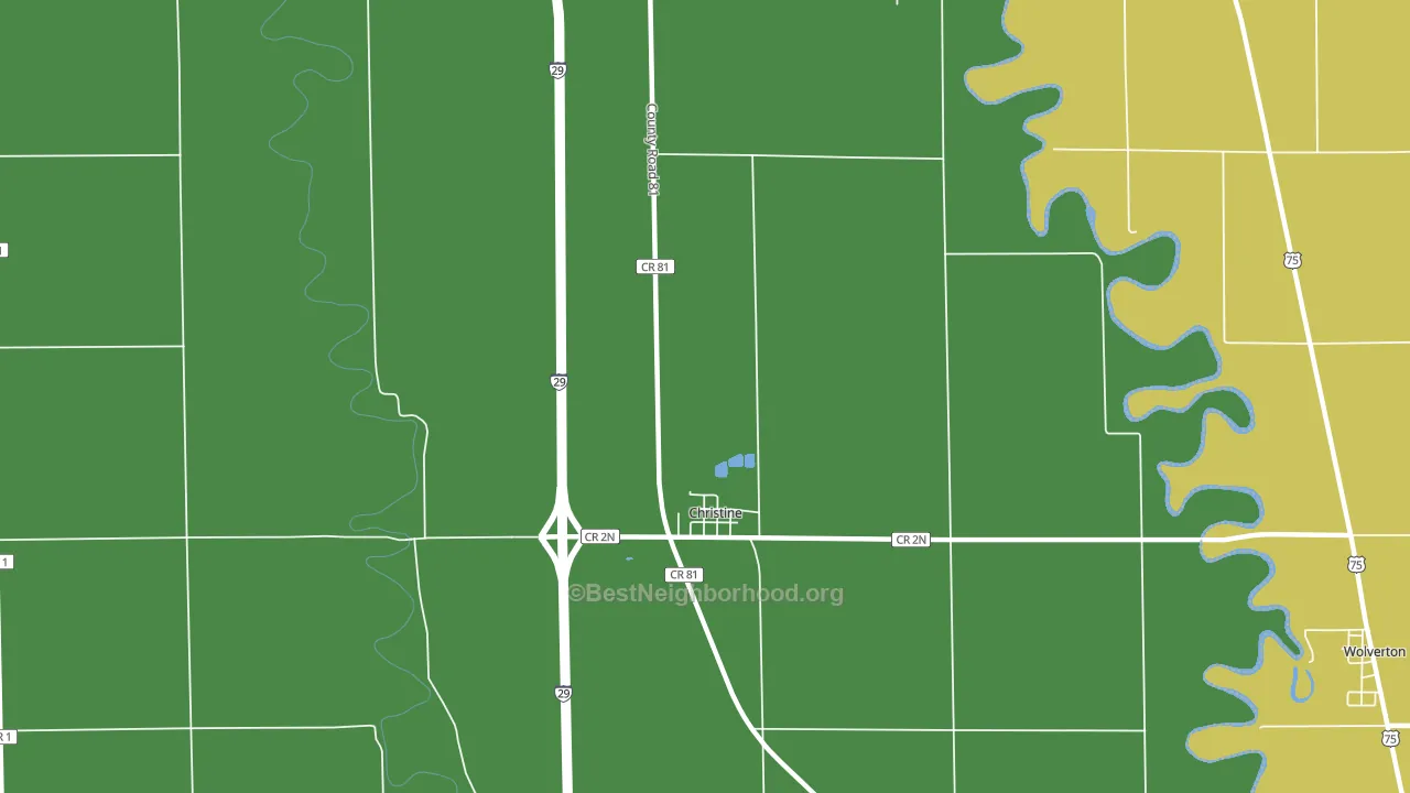 58015, ND block-group voter-turnout map