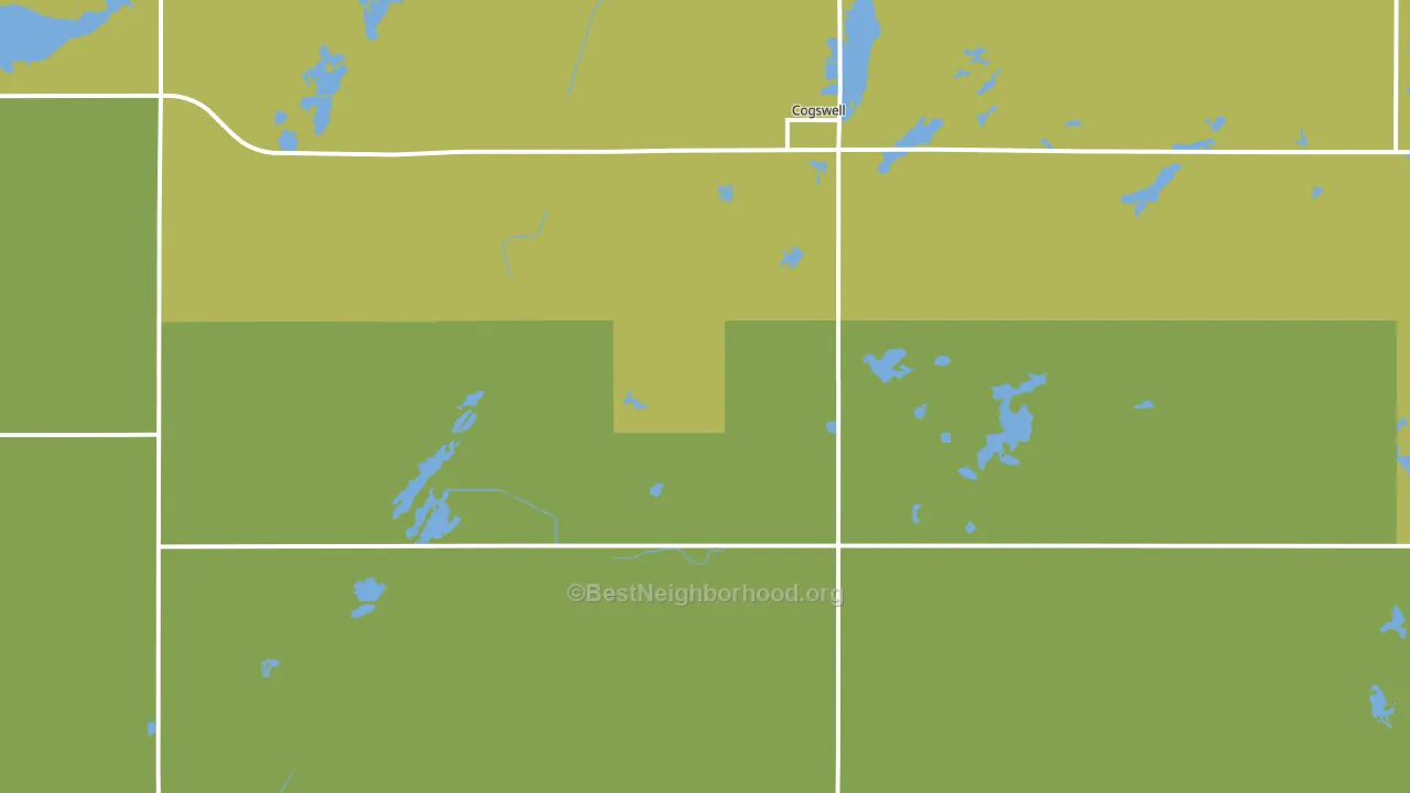 58017, ND block-group voter-turnout map
