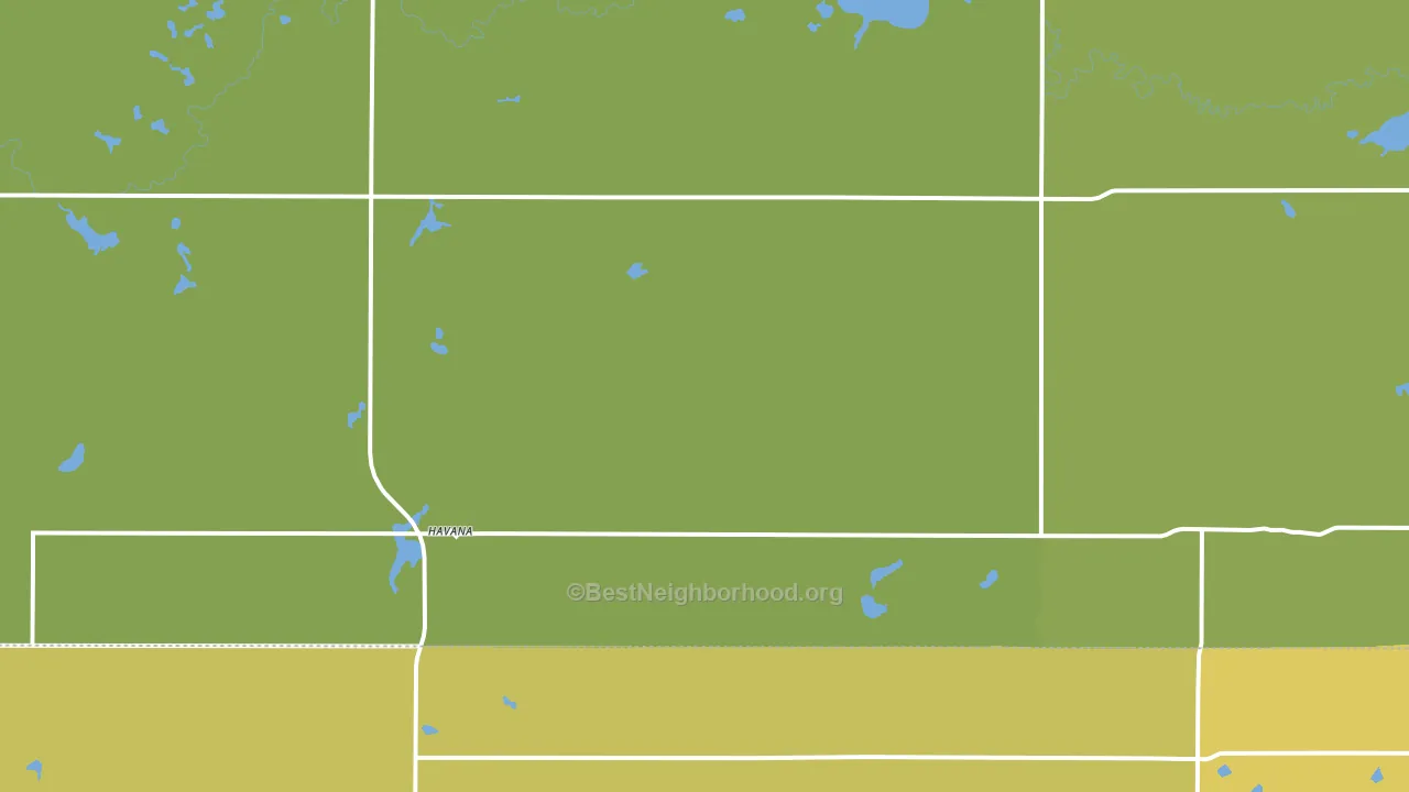 58043, ND block-group voter-turnout map