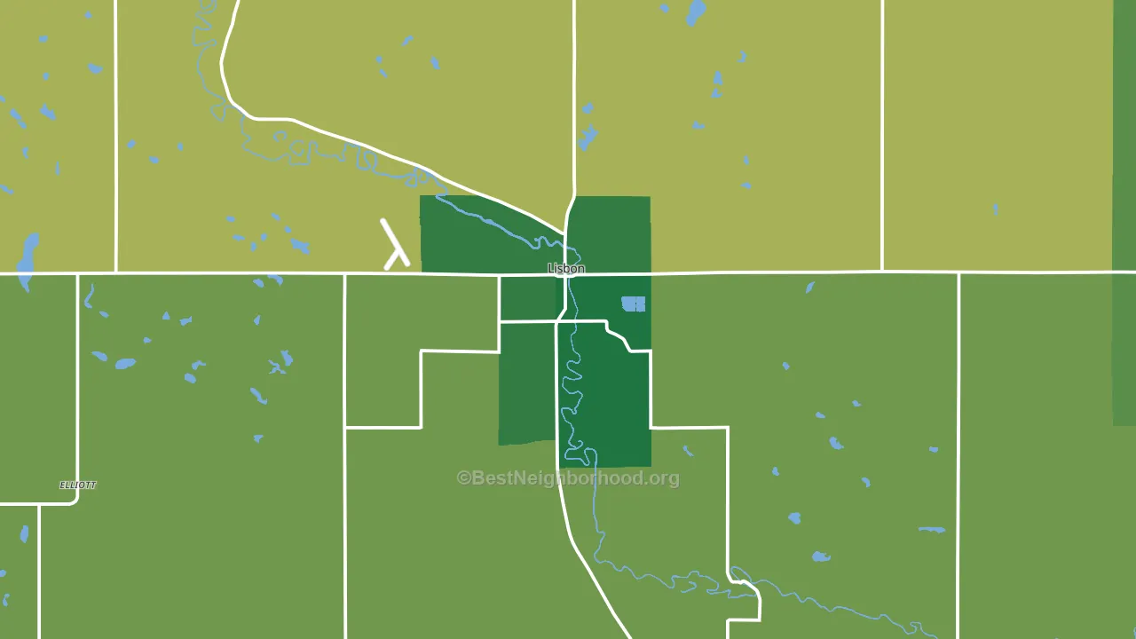 58054, ND block-group voter-turnout map