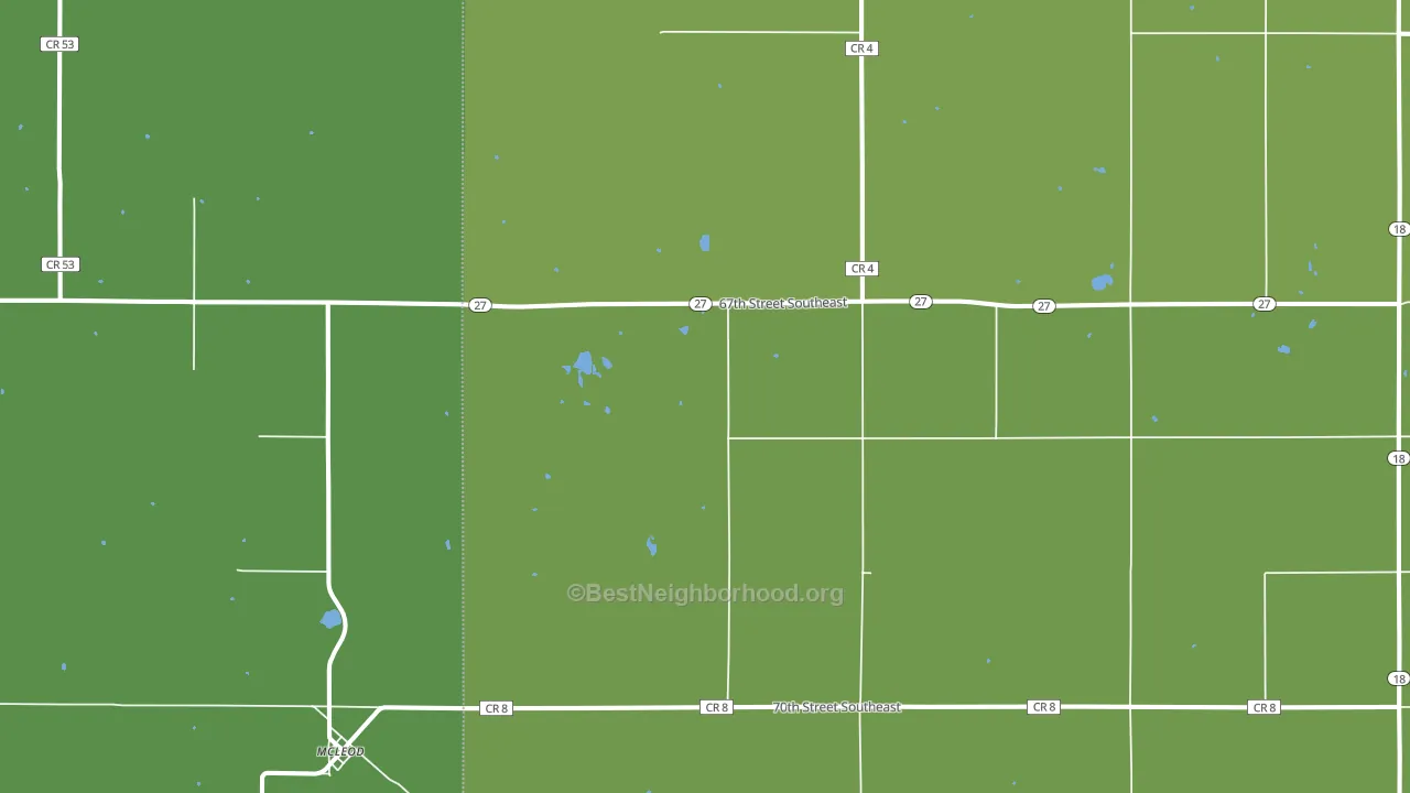 58057, ND block-group voter-turnout map