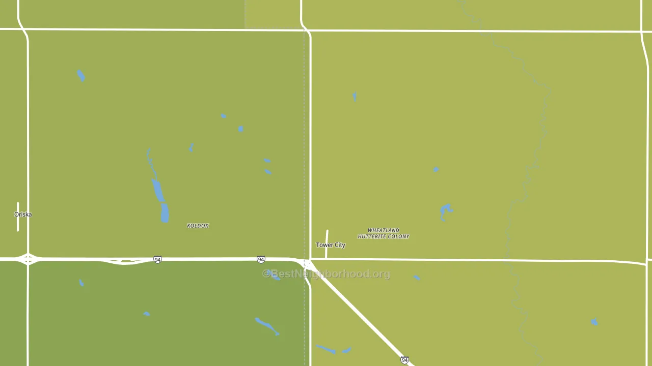 58071, ND block-group voter-turnout map