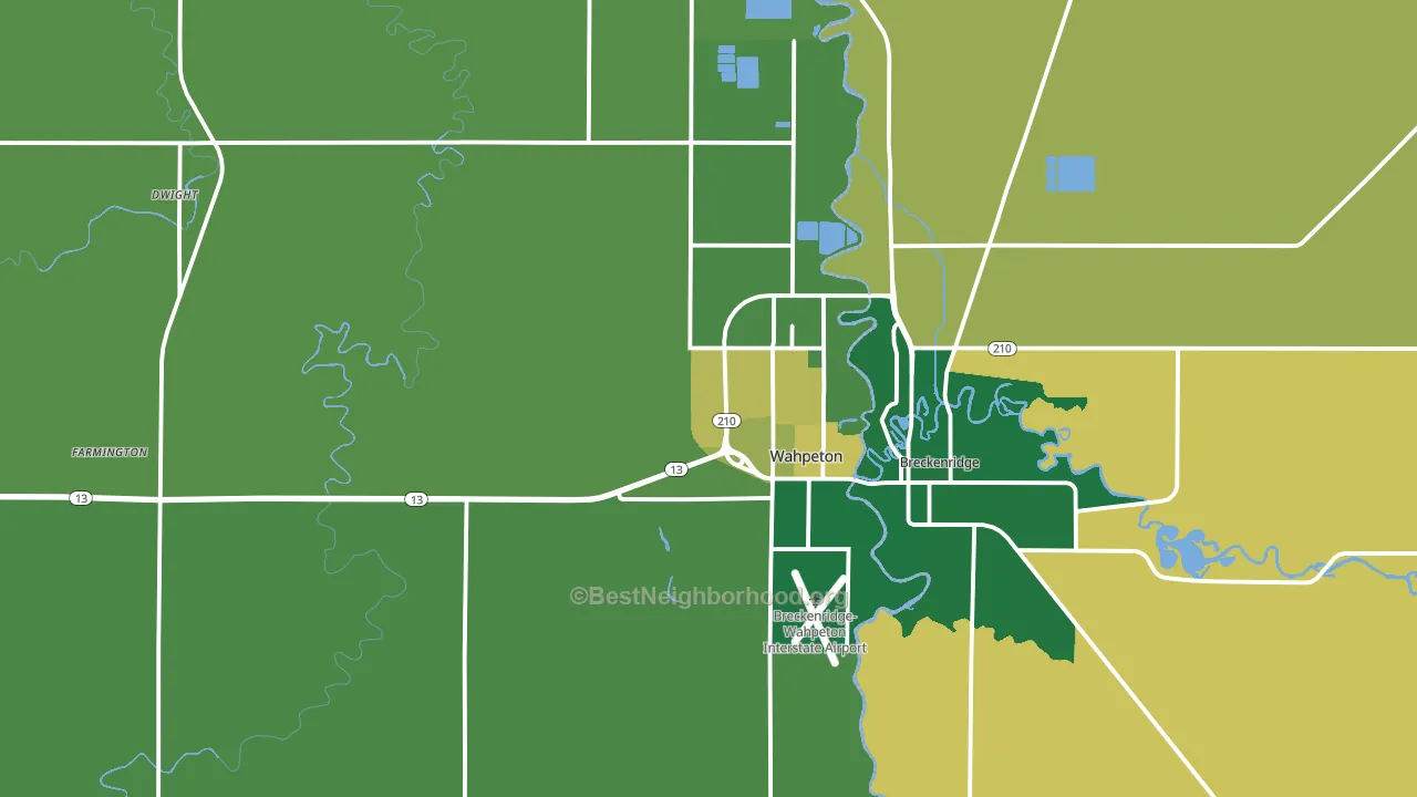 58075, ND block-group voter-turnout map