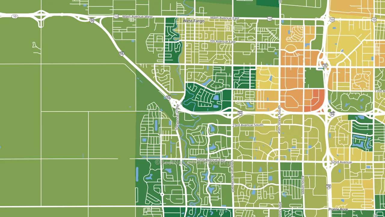 58078, ND block-group voter-turnout map