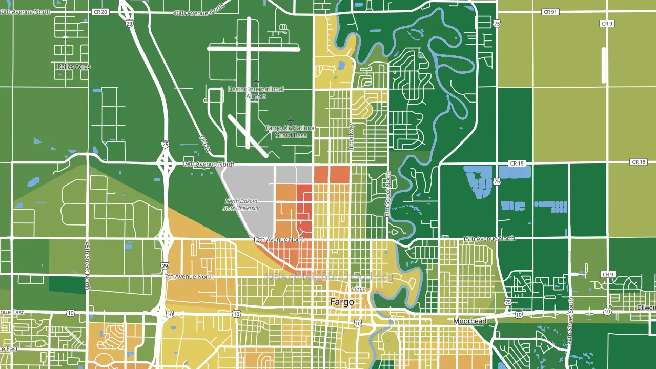58102, ND block-group voter-turnout map
