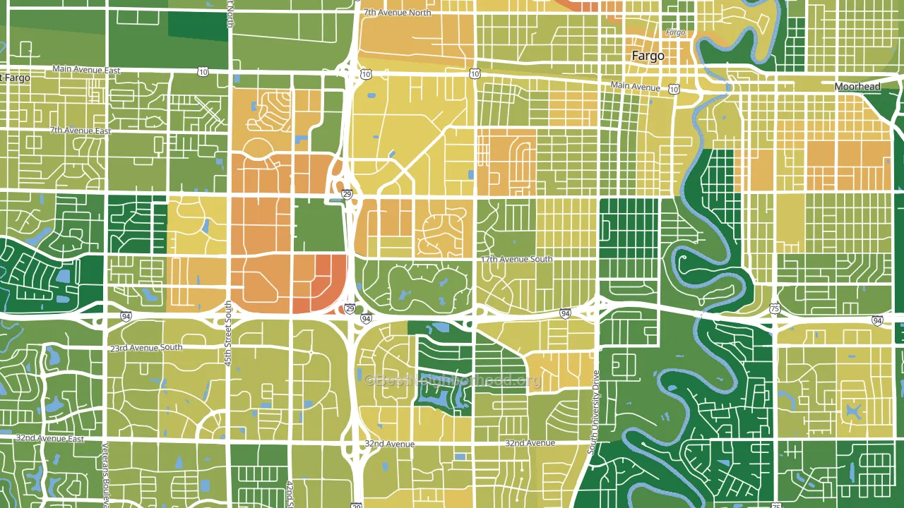 58103, ND block-group voter-turnout map
