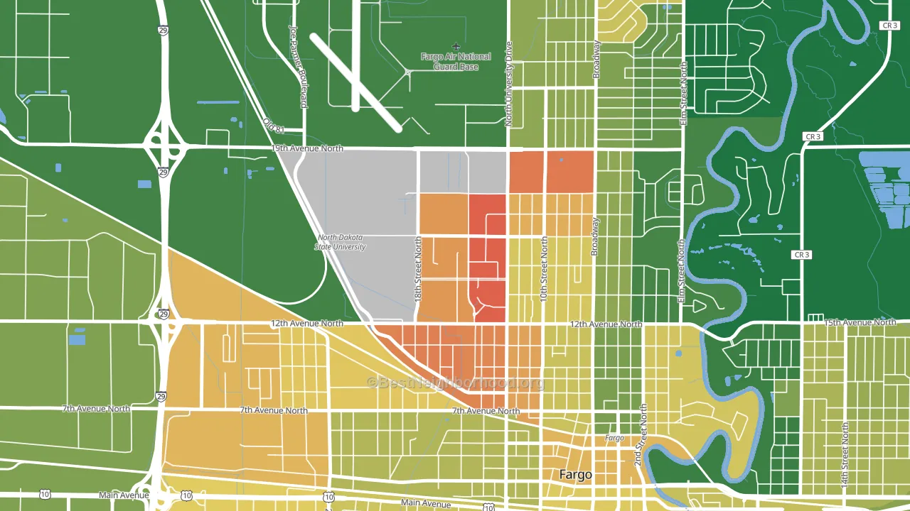 58105, ND block-group voter-turnout map