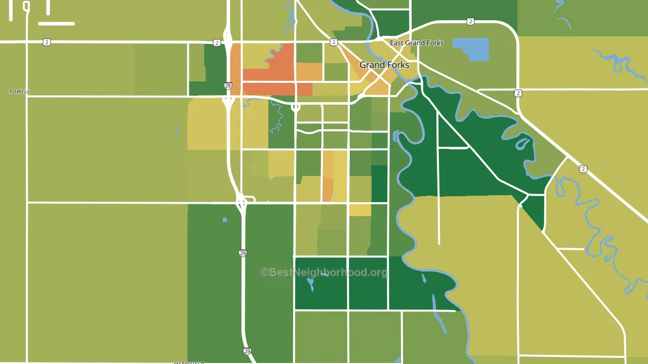 58201, ND block-group voter-turnout map