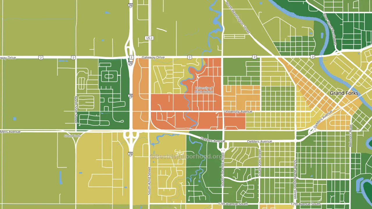 58202, ND block-group voter-turnout map