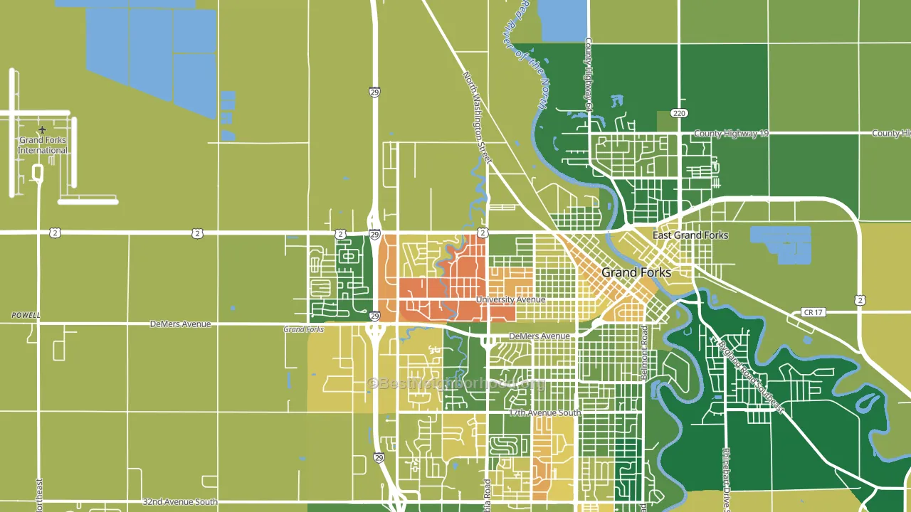 58203, ND block-group voter-turnout map