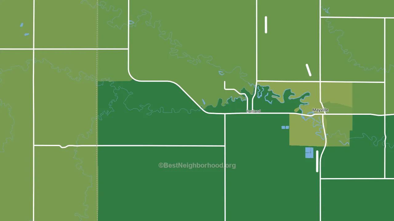 58274, ND block-group voter-turnout map