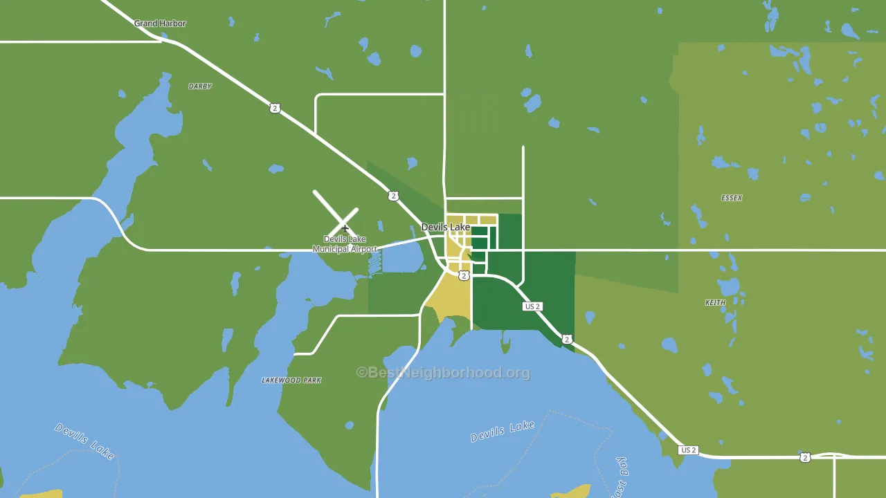 58301, ND block-group voter-turnout map