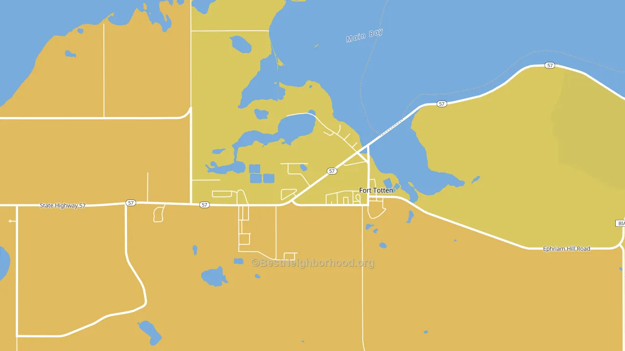 58335, ND block-group voter-turnout map