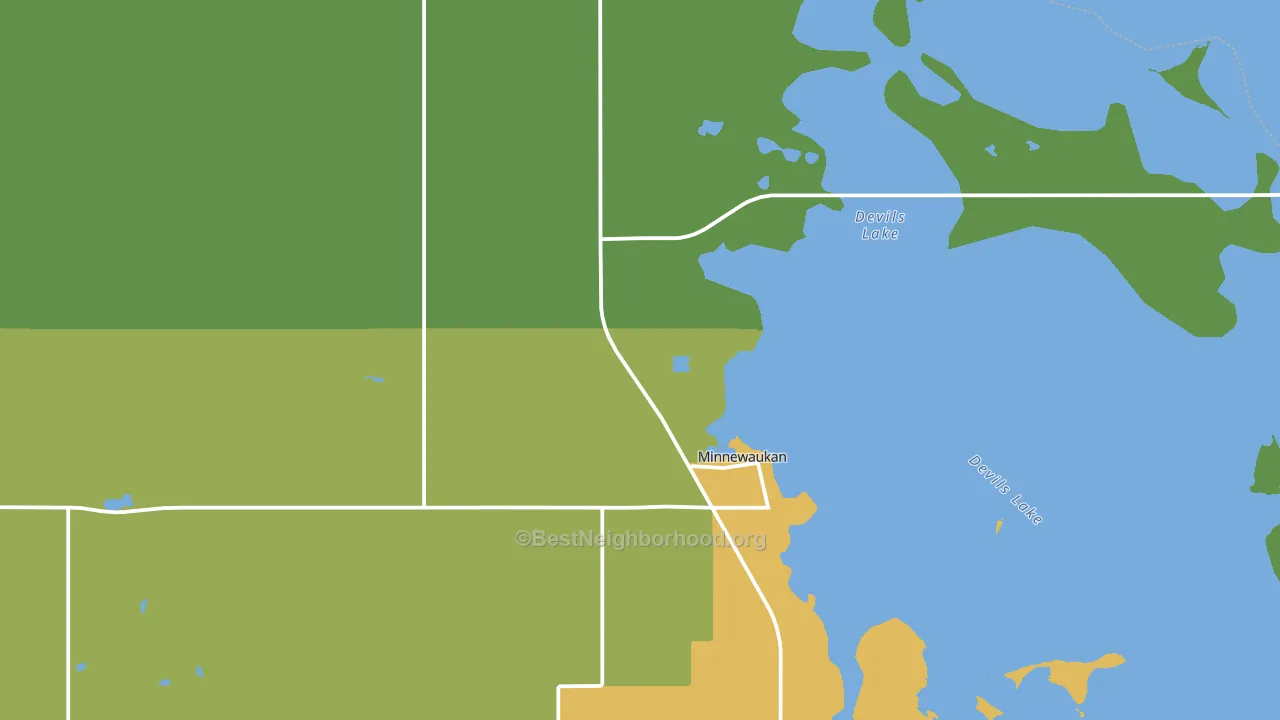 58351, ND block-group voter-turnout map