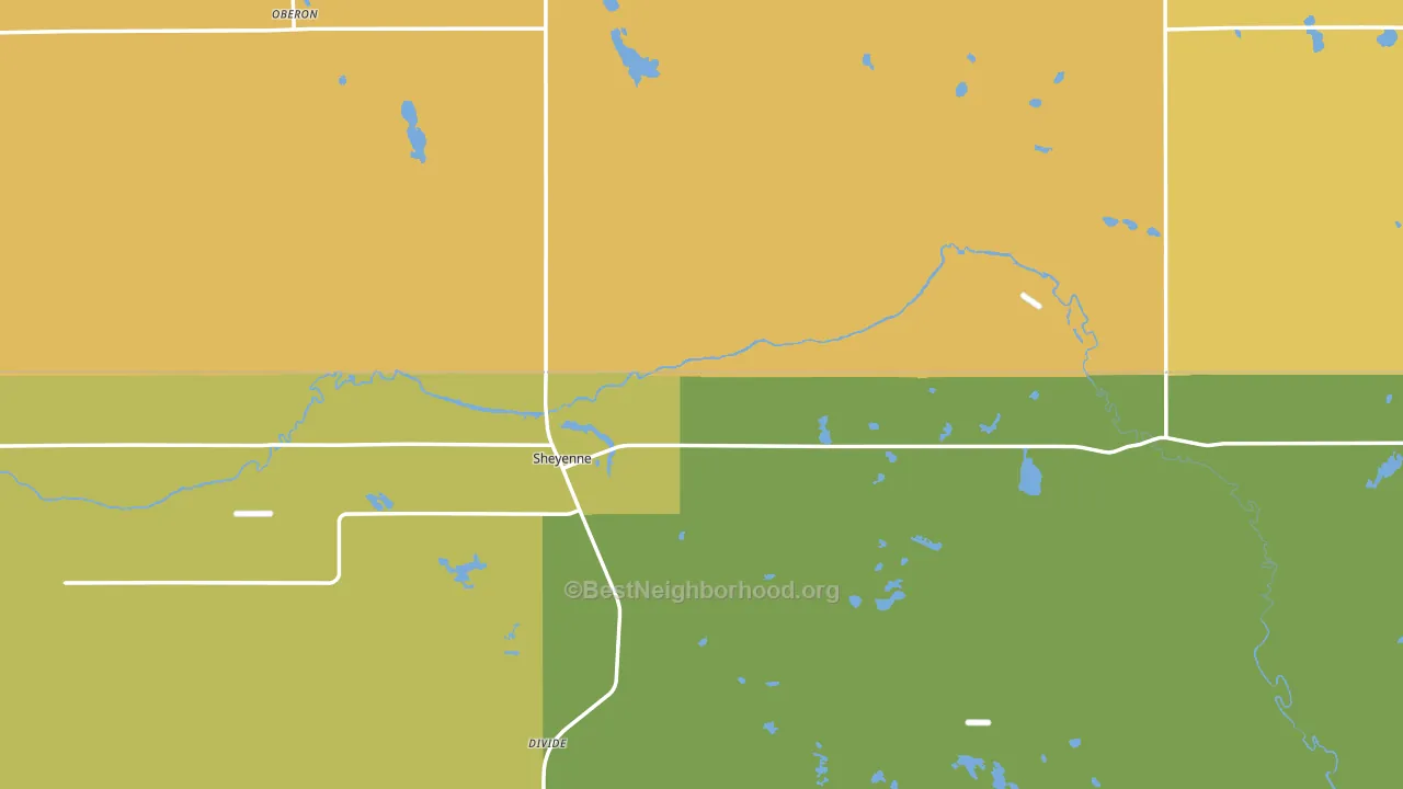 58374, ND block-group voter-turnout map