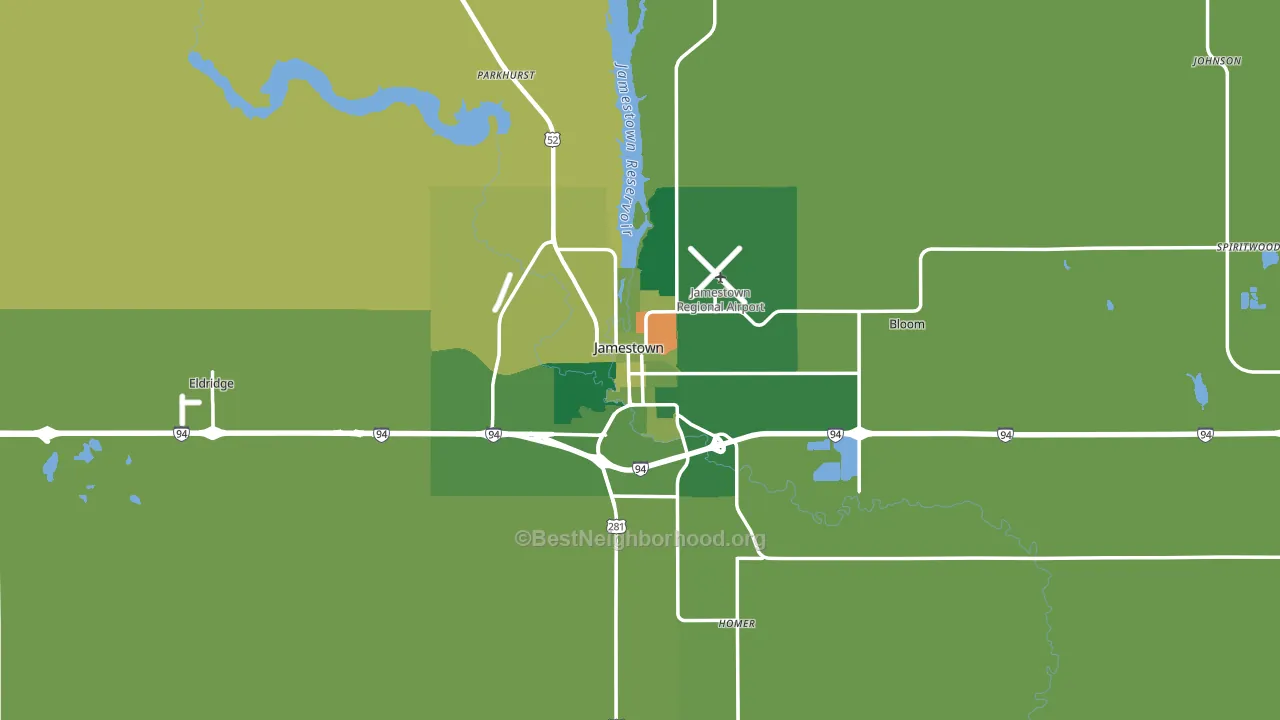 58401, ND block-group voter-turnout map