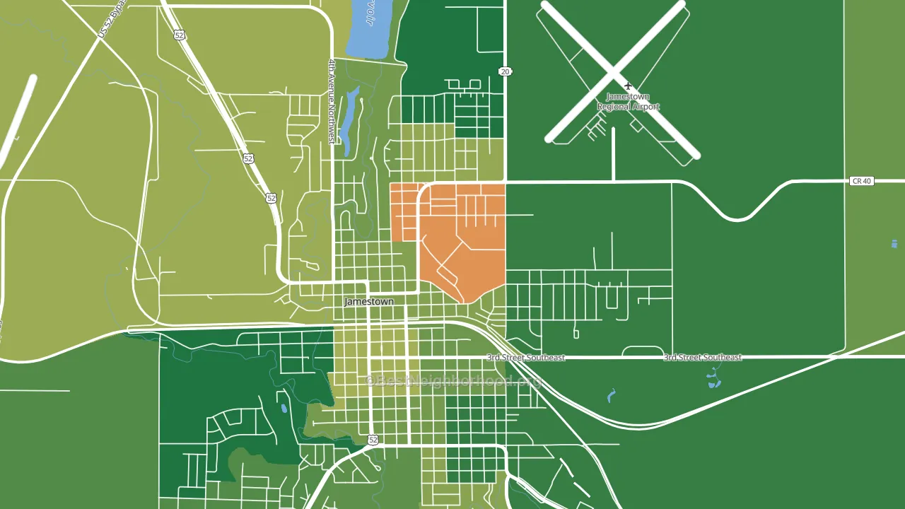 58405, ND block-group voter-turnout map