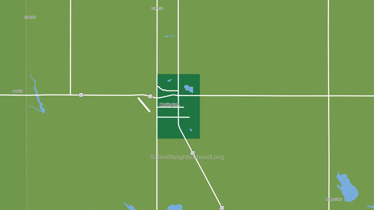58421, ND block-group voter-turnout map