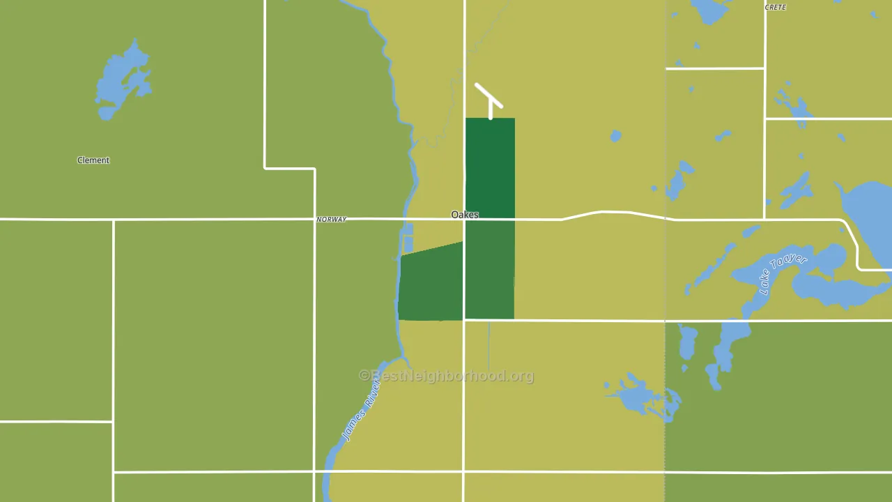58474, ND block-group voter-turnout map