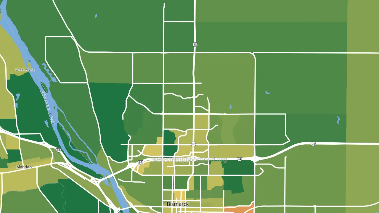 58503, ND block-group voter-turnout map