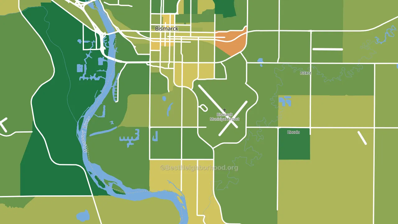 58504, ND block-group voter-turnout map