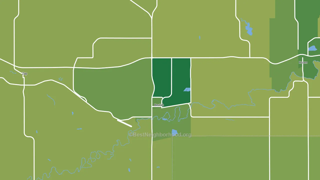 58523, ND block-group voter-turnout map