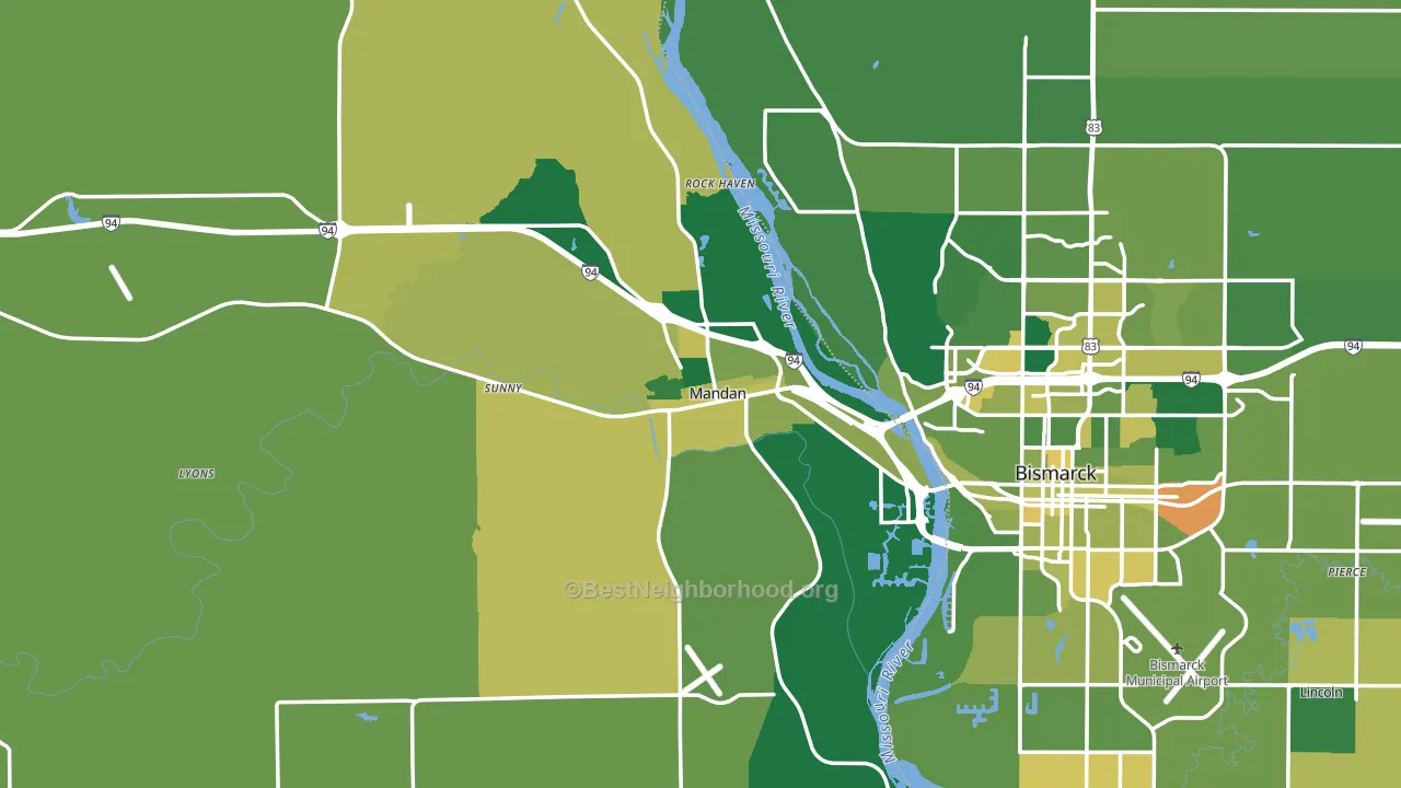 58554, ND block-group voter-turnout map