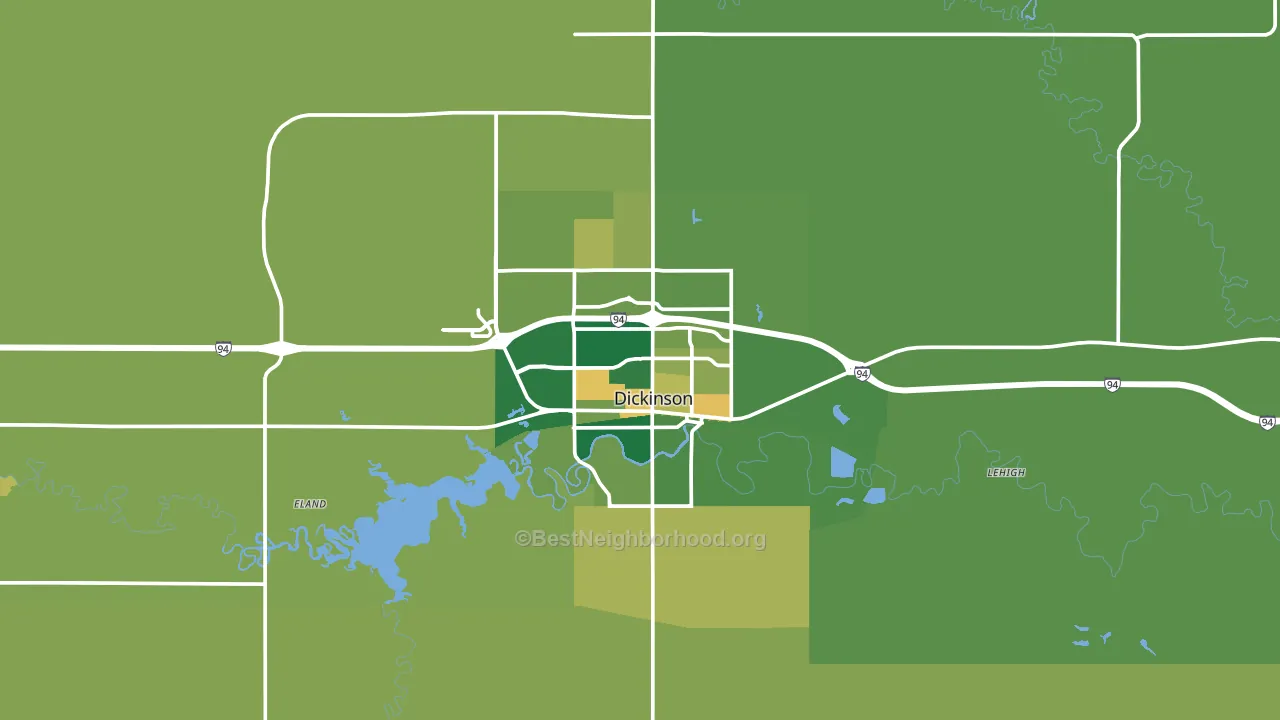 58601, ND block-group voter-turnout map