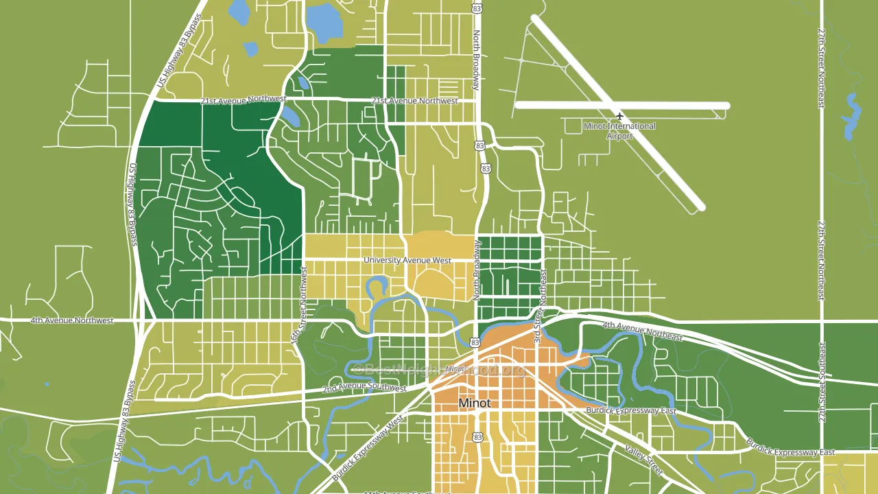 58707, ND block-group voter-turnout map