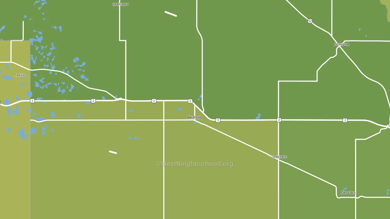 58718, ND block-group voter-turnout map