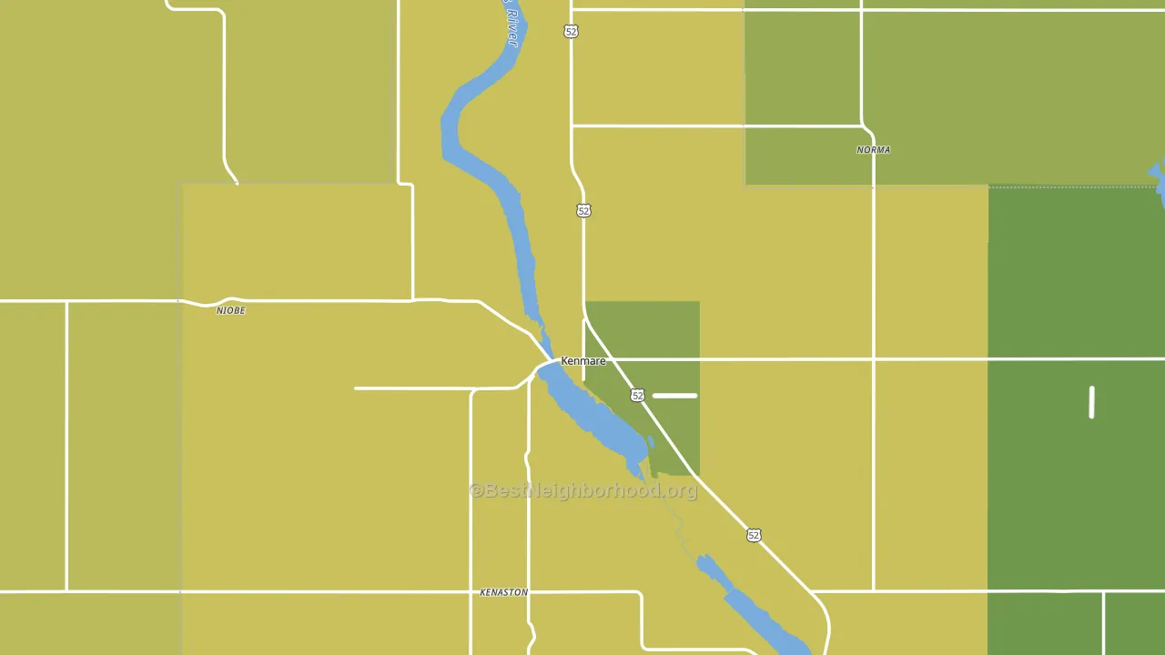 58746, ND block-group voter-turnout map