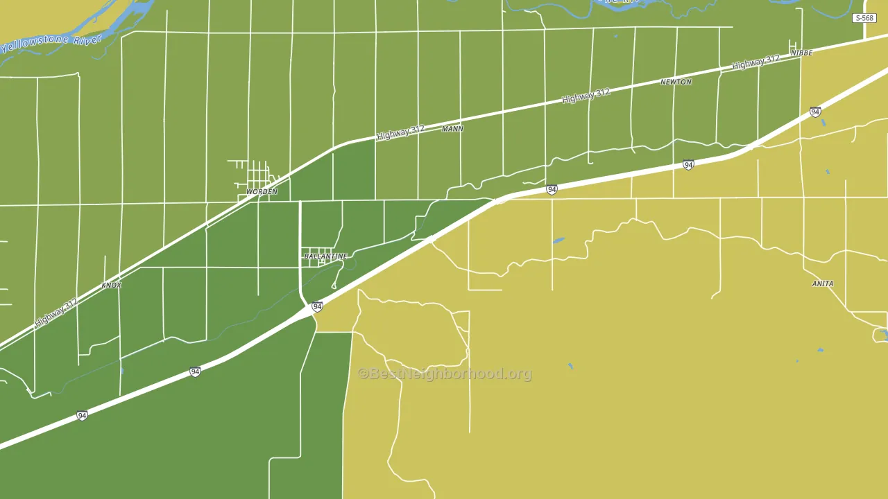 59006, MT block-group voter-turnout map