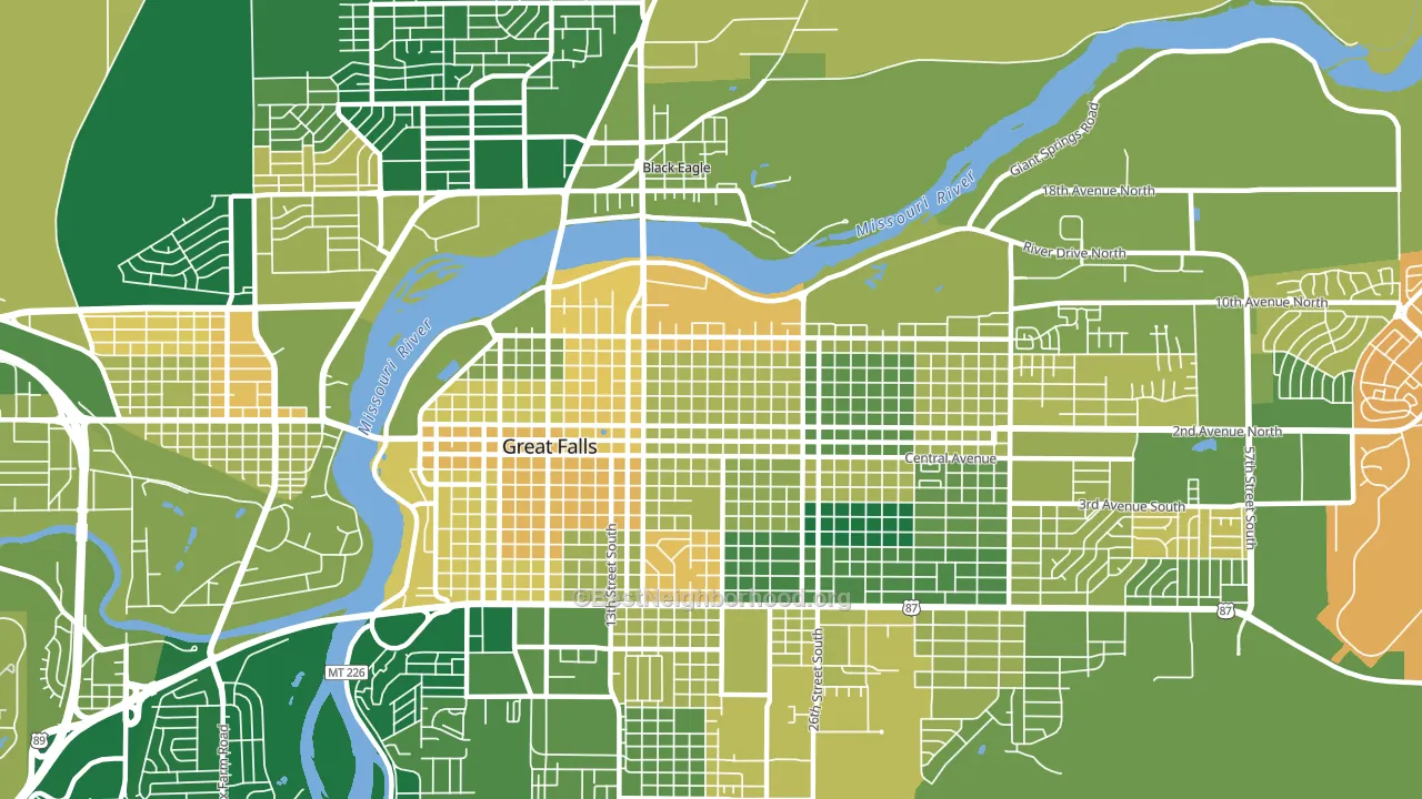 59401, MT block-group voter-turnout map