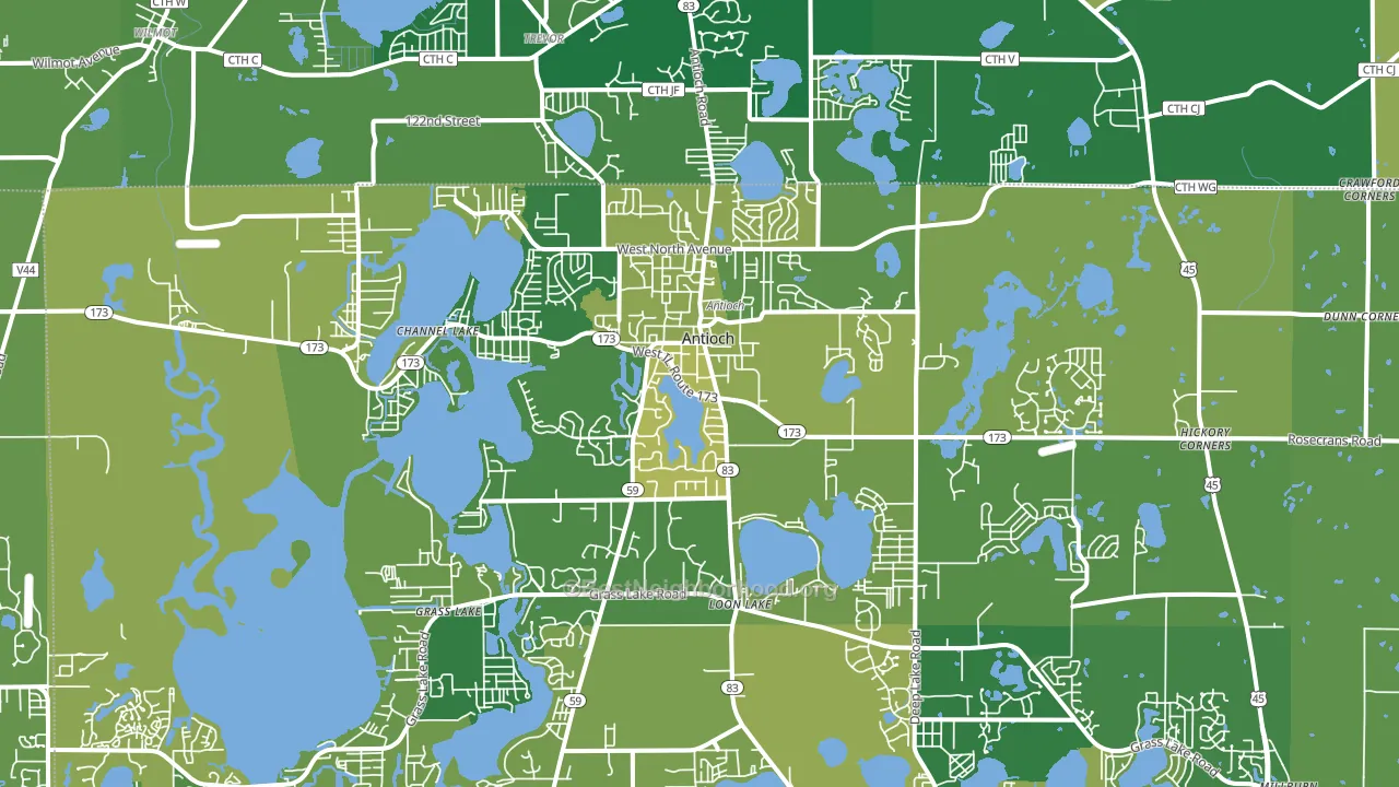 60002, IL block-group voter-turnout map