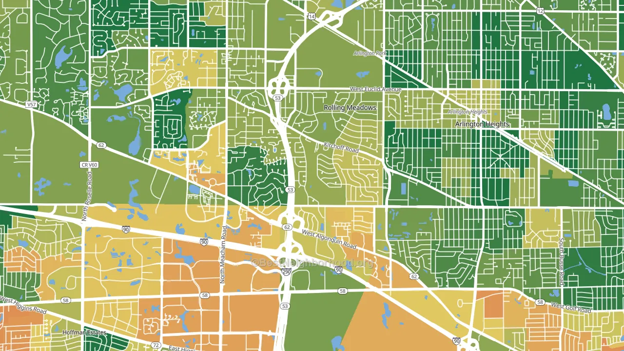 60008, IL block-group voter-turnout map