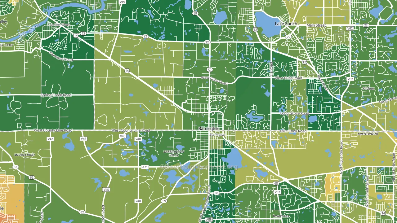 60010, IL block-group voter-turnout map