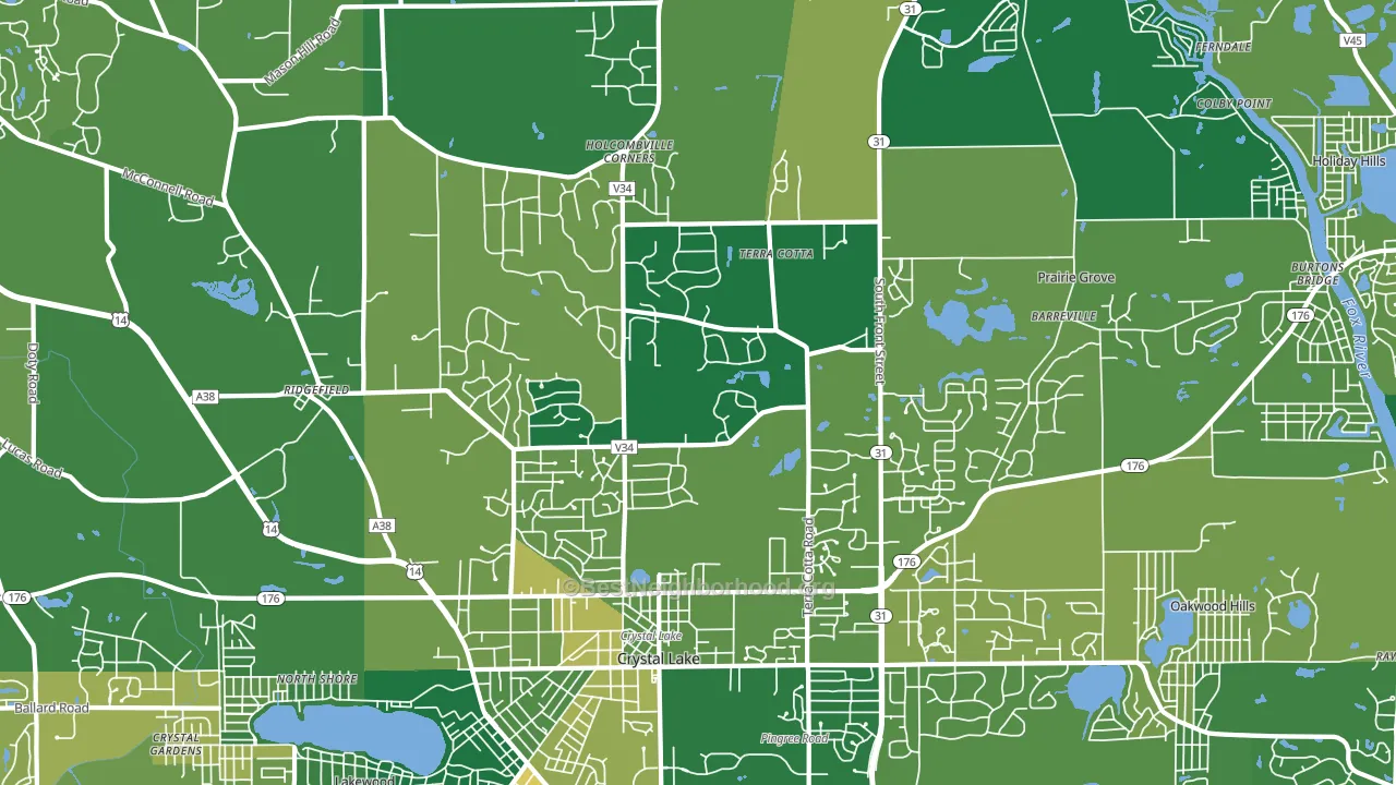 60012, IL block-group voter-turnout map