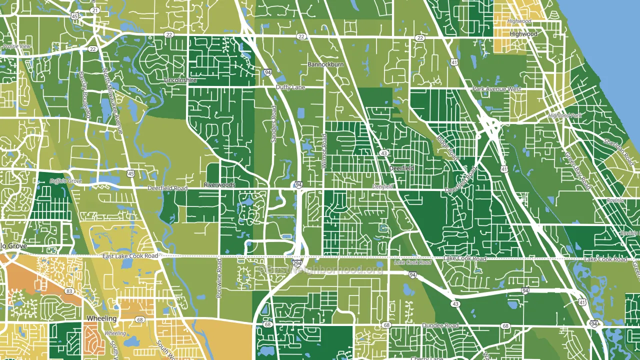 60015, IL block-group voter-turnout map