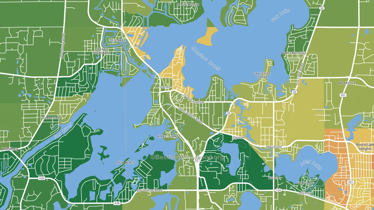 60020, IL block-group voter-turnout map