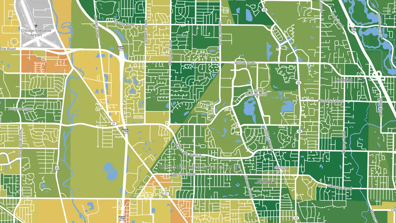 60026, IL block-group voter-turnout map