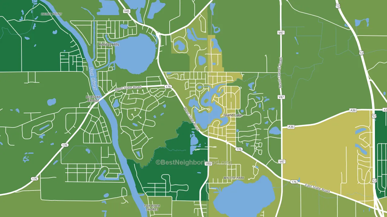 60042, IL block-group voter-turnout map