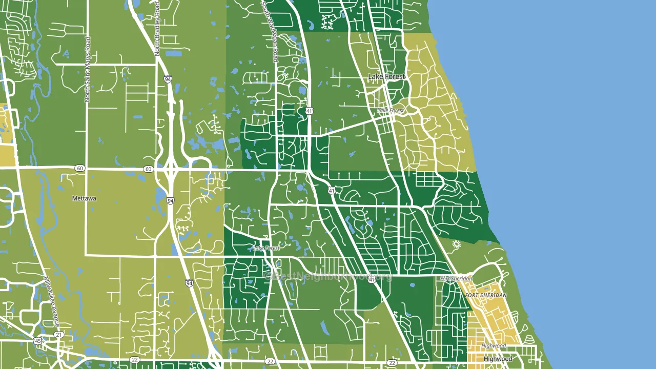 60045, IL block-group voter-turnout map