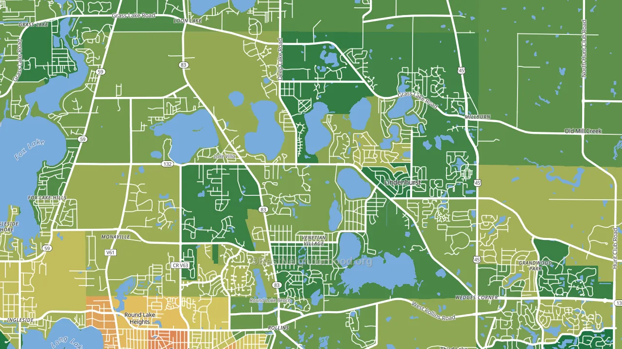 60046, IL block-group voter-turnout map