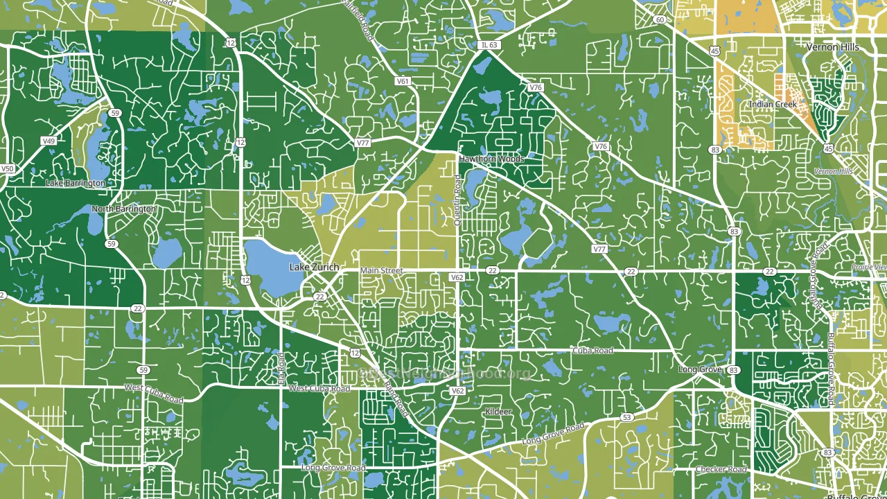 60047, IL block-group voter-turnout map
