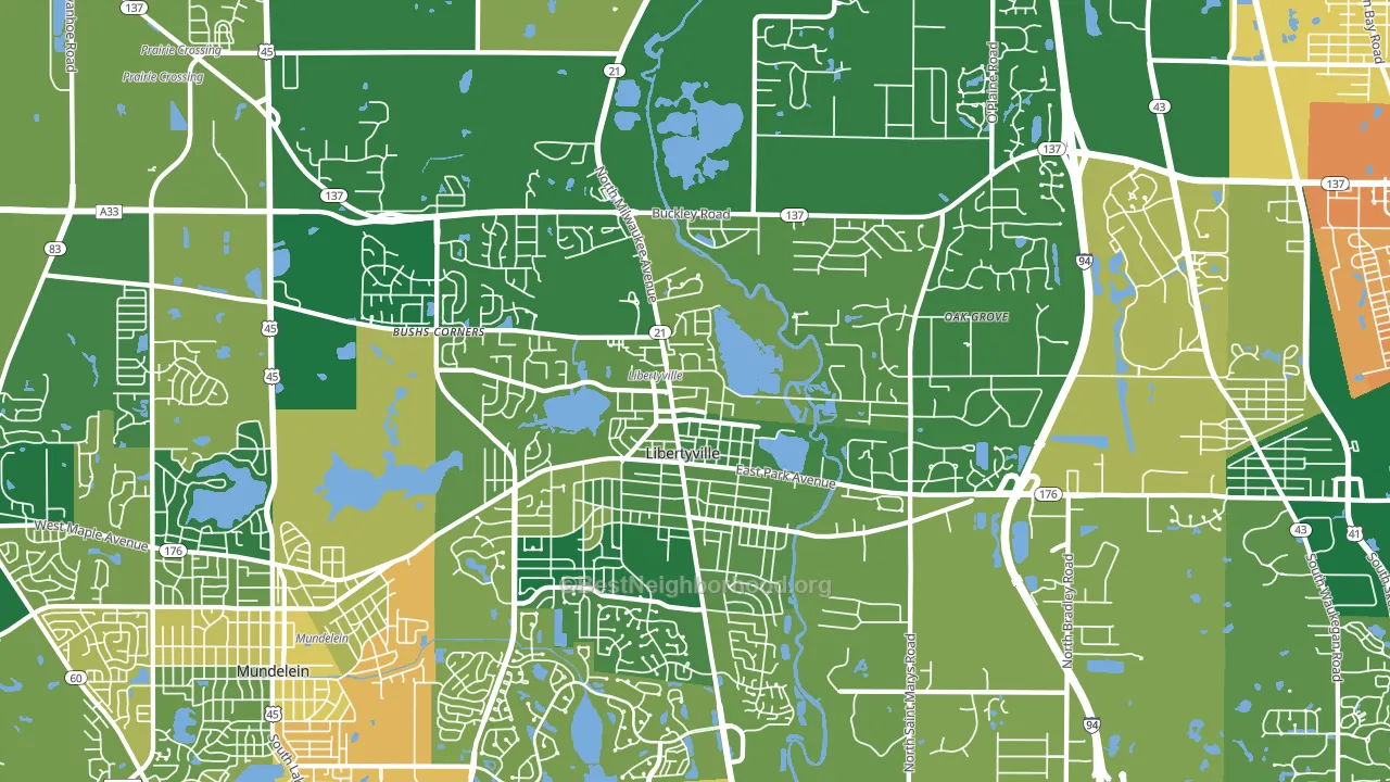 60048, IL block-group voter-turnout map