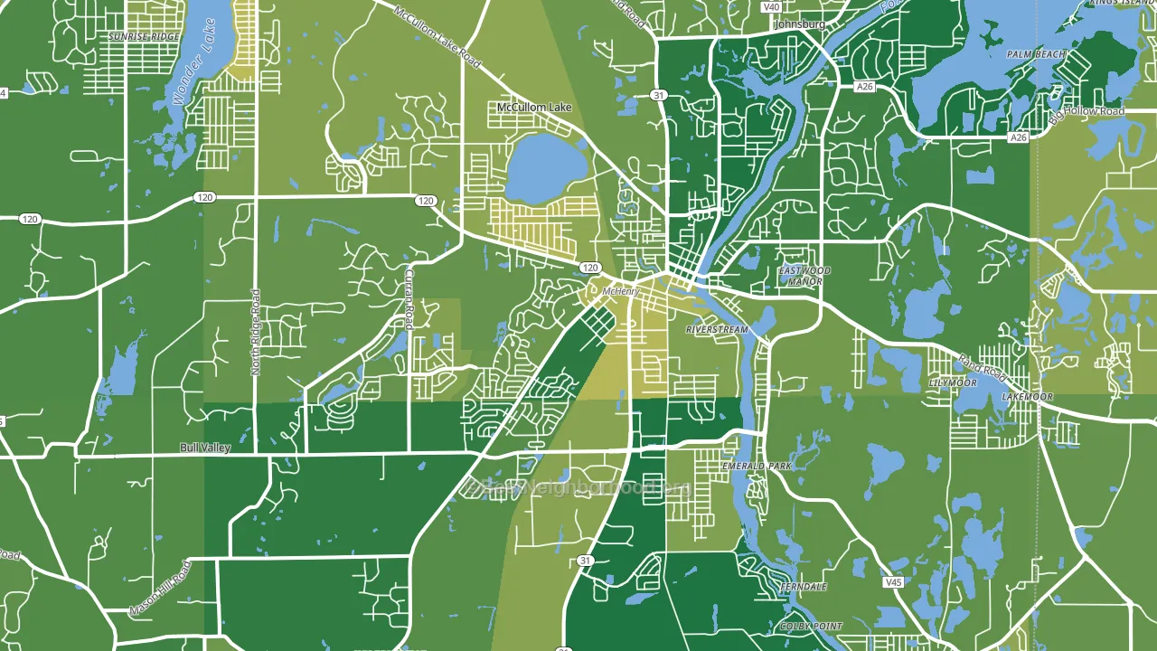 60050, IL block-group voter-turnout map