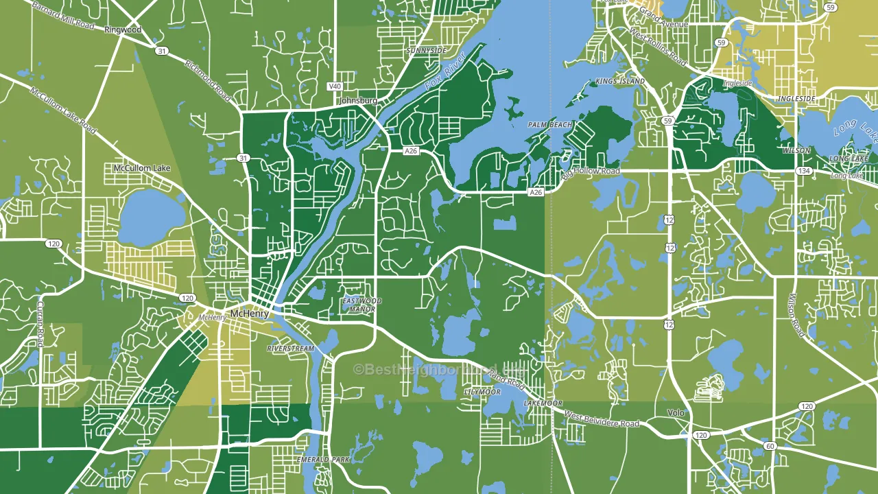 60051, IL block-group voter-turnout map